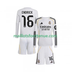 Maillot/Tenue Real Madrid Endrick 16 Enfant Domicile 2025/2026 Manche Longue